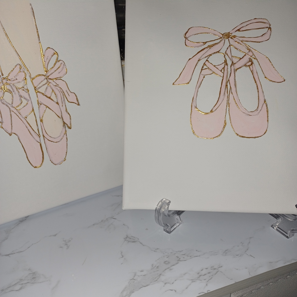 Elegant Pink Ballet Shoes Canvas Art